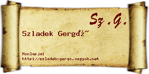 Szladek Gergő névjegykártya